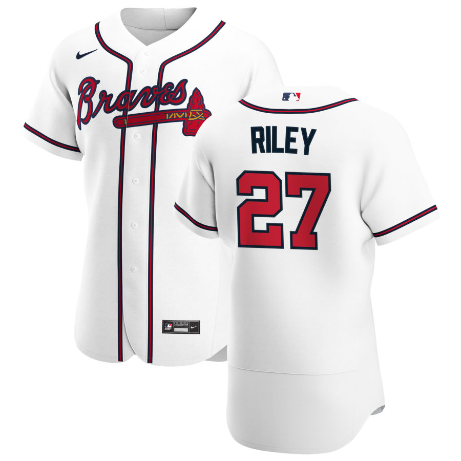 Atlanta Braves #27 Austin Riley Men Nike White Home 2020 Authentic Player MLB Jersey->atlanta braves->MLB Jersey